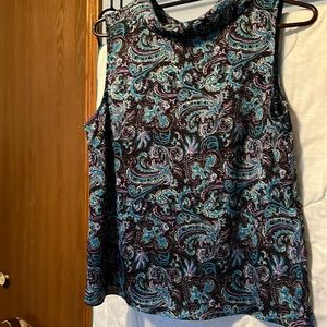 Talbots sleeveless paisley blouse